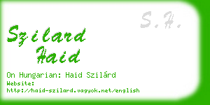 szilard haid business card